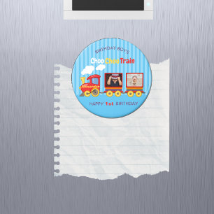 Niedliche Blaue Streifen Muster Spielzeugzug Boys  Magnet