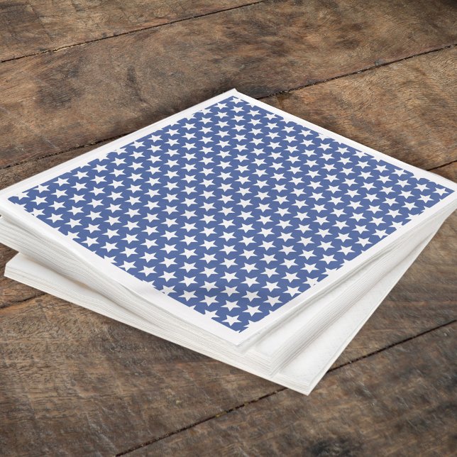 Niedliche blaue und weiße Sterne Serviette (Von Creator hochgeladen)