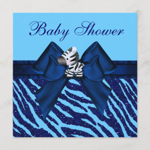Niedliche blaue Zebra-u. Einladung