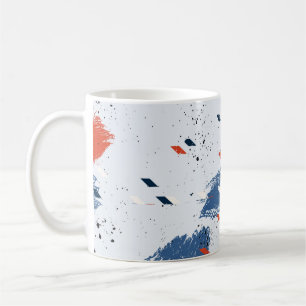 Niedliche Blauer und Roter Pinselstrich, Bindestri Kaffeetasse