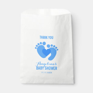 Niedliche blaues BABY-FÜSSE Herz JUNGE Baby-Dusch Geschenktütchen