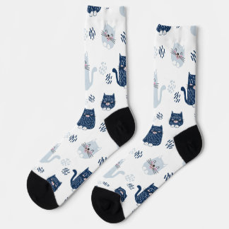 Niedliche Blaukatzen Socken