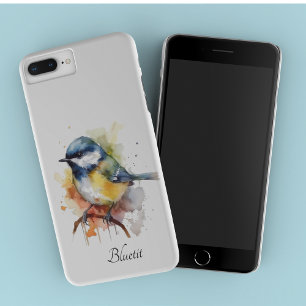 Niedliche Blaumeise auf einem Ast, individuell anp Case-Mate iPhone Hülle