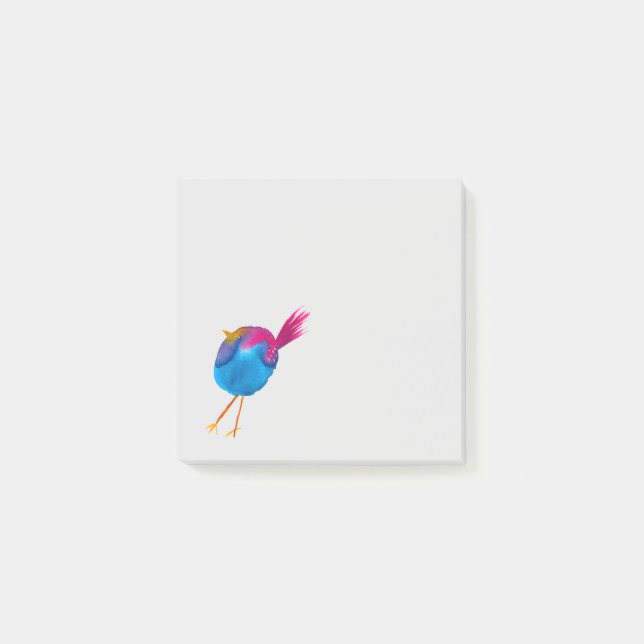 Niedliche Blauvogelwasserfarbe Post-it Klebezettel (Vorderseite)