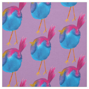 Niedliche Blauvogelwasserfarbe Stoff