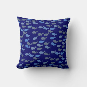niedliche Blauwale, Meeresmuster Kissen