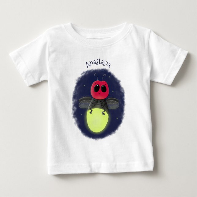 Niedliche Blitzfehler-Firefrefly-Cartoon-Abbildung Baby T-shirt (Vorderseite)