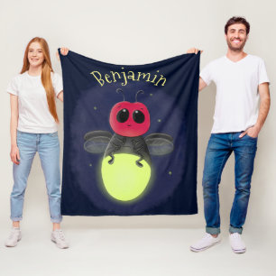 Niedliche Blitzfehler-Firefrefly-Cartoon-Abbildung Fleecedecke