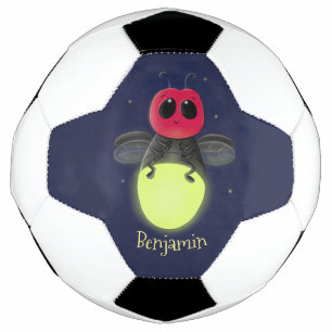 Niedliche Blitzfehler-Firefrefly-Cartoon-Abbildung Fußball