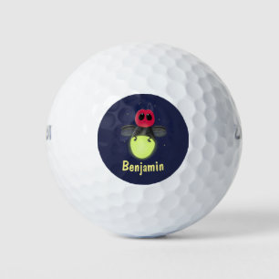 Niedliche Blitzfehler-Firefrefly-Cartoon-Abbildung Golfball