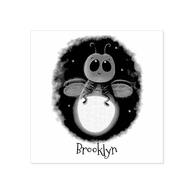 Niedliche Blitzfehler-Firefrefly-Cartoon-Abbildung Gummistempel (Prägung)