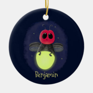 Niedliche Blitzfehler-Firefrefly-Cartoon-Abbildung Keramik Ornament