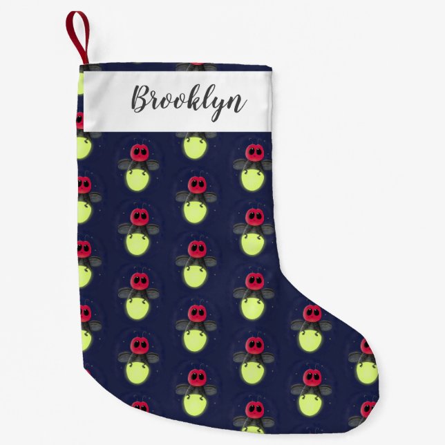 Niedliche Blitzfehler-Firefrefly-Cartoon-Abbildung Kleiner Weihnachtsstrumpf (Vorderseite)