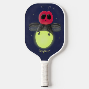 Niedliche Blitzfehler-Firefrefly-Cartoon-Abbildung Pickleball Schläger
