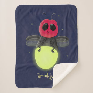 Niedliche Blitzfehler-Firefrefly-Cartoon-Abbildung Sherpadecke