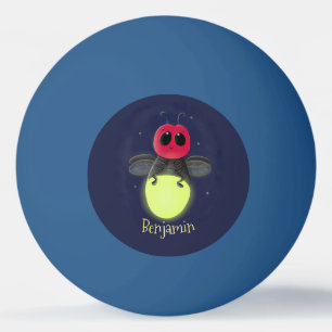 Niedliche Blitzfehler-Firefrefly-Cartoon-Abbildung Tischtennisball
