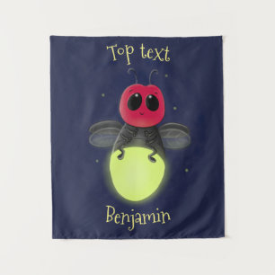 Niedliche Blitzfehler-Firefrefly-Cartoon-Abbildung Wandteppich