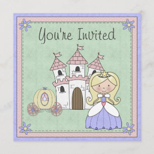 Niedliche Blond Princess Fairy Tale Einladung zum