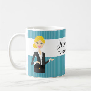 Niedliche Blonde-Business-Illustration Kaffeetasse
