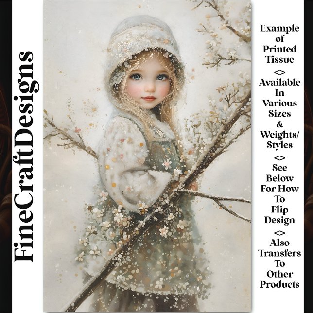 Niedliche Blonde Girl, Pastel Floral CA8 Decoupage Seidenpapier (Von Creator hochgeladen)