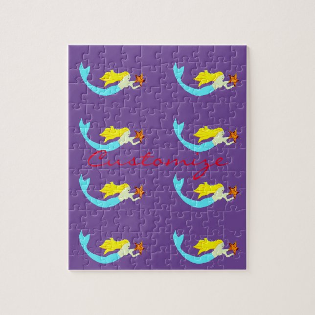 Niedliche Blonde Mermaids mit Star Thunder_Cove Puzzle (Vertikal)