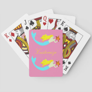 Niedliche Blonde Mermaids mit Star Thunder_Cove Spielkarten
