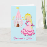 Niedliche Blonde Prinzessin Großtochter Geburtstag Feiertagskarte<br><div class="desc">Hier ist eine niedliche Geburtstag-Karte für die Enkelin oder -Tochter, die davon träumt, eine Prinzessin zu sein! Auf der Vorderseite der Karte befindet sich ein hübsches blondes Hufeisenmädchen mit Goldkrone und rosa Kleid. Hinter ihr, in der Ferne, steht ihr rosa und weißes Schloss mit Goldfahnen. Im Text unten steht "Einmal...</div>