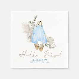 Niedliche Blue and Brown Baby Dusche Serviette