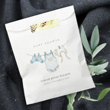 Niedliche Blue Baby Boy Clothesline Babydusche