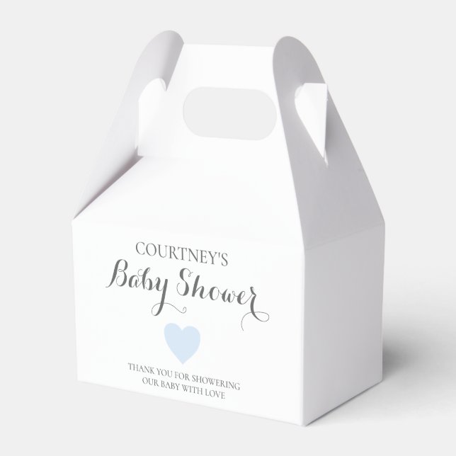 Niedliche Blue Heart Boy Baby Dusche Geschenkschachtel (Vorderseite)