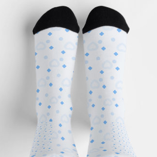 Niedliche Blue Heart Muster Crew Socken