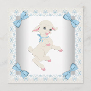 Niedliche Blue Lamb Baby Boy Dusche Einladung