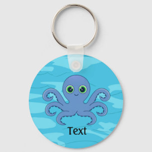 Niedliche Blue Octopus Design Schlüsselkette Schlüsselanhänger