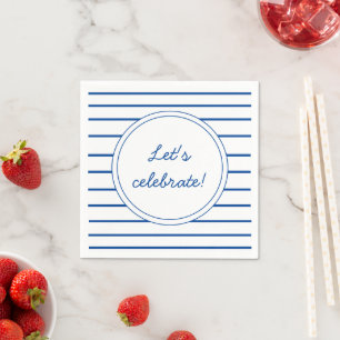 Niedliche Blue Stripes Party Papiere Napkins Serviette