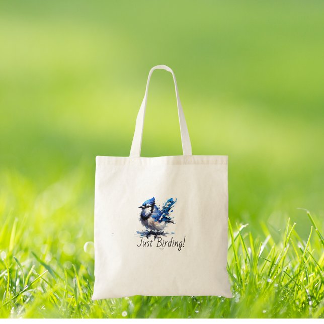 Niedliche BLUE/WHUE Just Vogelbeobachtung - Blue J Tragetasche (lovely and fun loving tote for bird watchers in their every day activities.)