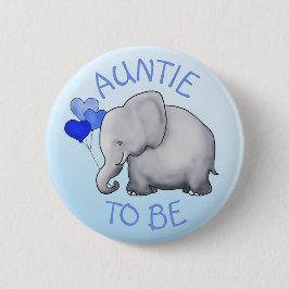 Niedliche BlueBalloon Elefant-Baby-Dusche Button