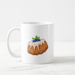 Niedliche Blueberry Bundt Cake Illustration - Kawa Kaffeetasse