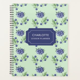 Niedliche Blueberry-Fruchtlehrer Lehre Wasserfarbe Planer