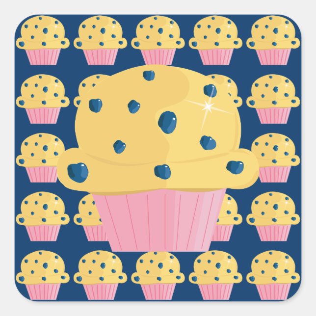 Niedliche Blueberry Muffin Stickers (Vorderseite)