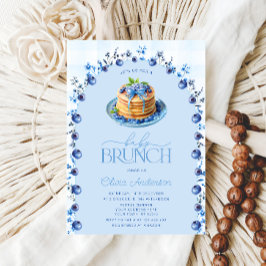 Niedliche Blueberry Pancake Baby Brunch Babydusche Einladung