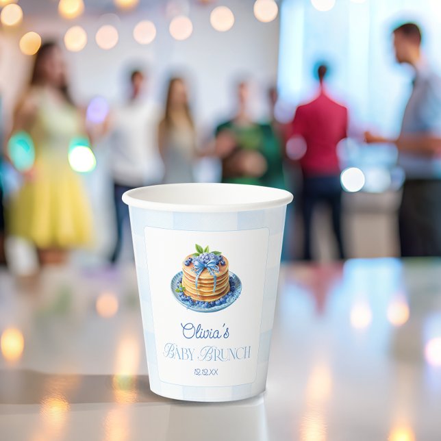 Niedliche Blueberry Pancake Baby Brunch Babydusche Pappbecher (Von Creator hochgeladen)