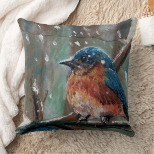 Niedliche Bluebird-Malerei Kissen