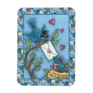 NIEDLICHE BLUEBIRD SWEETHEARDS, LIEBE VOGELVALENTI MAGNET