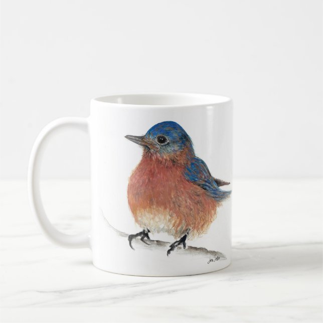 Niedliche Bluebird-Wasserfarbe Farbige Stifte Kuns Kaffeetasse (Links)