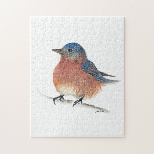 Niedliche Bluebird Watercolor Art Puzzle (Vertikal)