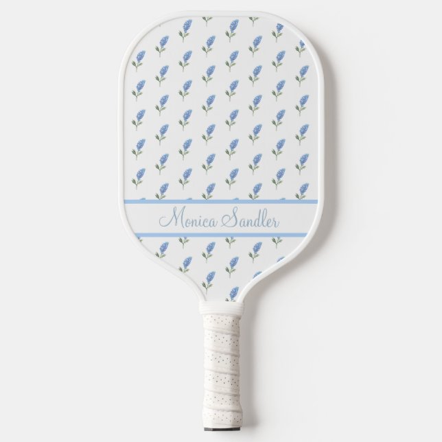Niedliche Bluebonnets Blume Ladys Girly Pickleball Schläger (Vorderseite)