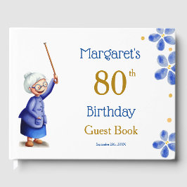 Niedliche blühende Großmutter mit Kaninchenfarbe Gästebuch