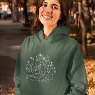 Niedliche blühende Wildblume Modernes Retro Hoodie