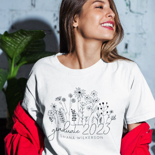 Niedliche blühende Wildblume Modernes Retro T-Shirt