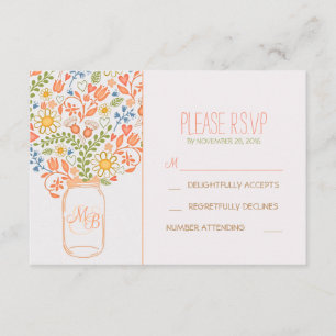 niedliche Blume auf JAR Hochzeitkarten RSVP Karte